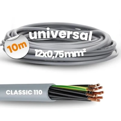 Afbeelding van 10 meter Lapp 1119112 Ölflex Classic 110 PVC stuurstroomkabel 12x0,75 mm² met groen gele aardgeleider 12G0,75 I 12 aderig kabel