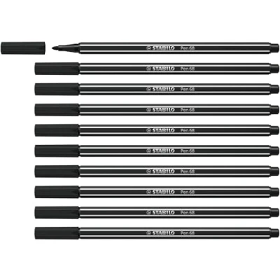 Image de STABILO Viltstift Pen 68/46 zwart 10 stuks