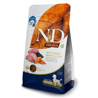 Afbeelding van Farmina, N&amp;D Brown, Agneau Spiruline &amp; Carotte, Chien Adult Mini, 5kg