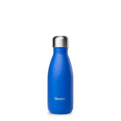 Afbeelding van Qwetch Thermosfles blauw Majorelle 260 ml drinkfles voor onderweg van roestvrij staal 24 uur koud en 12 warm waterdicht, BPA vrij herbruikbaar