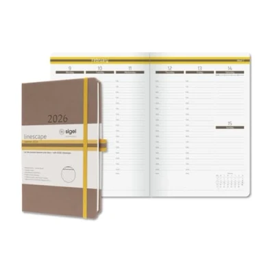 Afbeelding van SIGEL L2601 Wochenkalender Linescape 2026, ca. A5, bruin