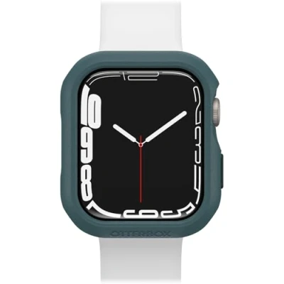 Afbeelding van OtterBox All Day Bumper voor Apple Watch Series 9/8/7 45 mm, schokbestendig, valbescherming, elegante beschermhoes, beschermt het scherm en de randen, groen/blauw