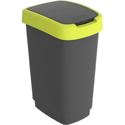 Afbeelding van Rotho Twist Afvalbak 50L Lime/Antraciet