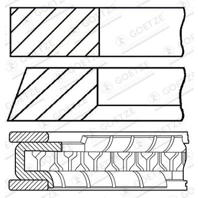 Afbeelding van GOETZE ENGINE 08 450000 10 Zuigerveer 69 RENAULT: CLIO 2, Kangoo I, DACIA: SANDERO 2