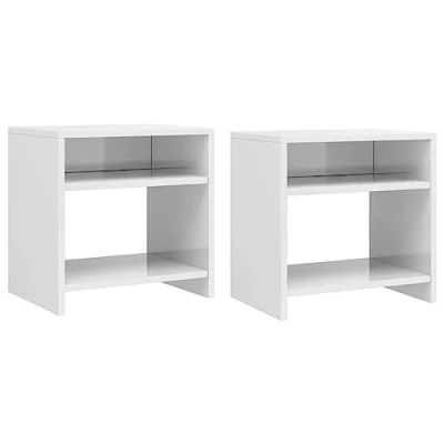 Afbeelding van vidaXL Nachtkastjes, 2 stuks, wit glanzend, 40 x 30 cm, hout, techniek