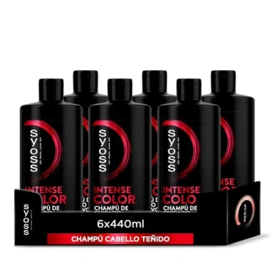 Afbeelding van Syoss Set van 6 gekleurde shampoos voor gekleurd of highlighted haar, 440 ml (2640 ml), beschermt de kleurintensiteit tot 12 weken, haar zoals net uit kapper