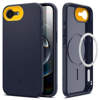 Afbeelding van Spigen Coque pour iPhone 16e, Nano Pop MagFit, [Anti jaunissement] Bleu Myrtille