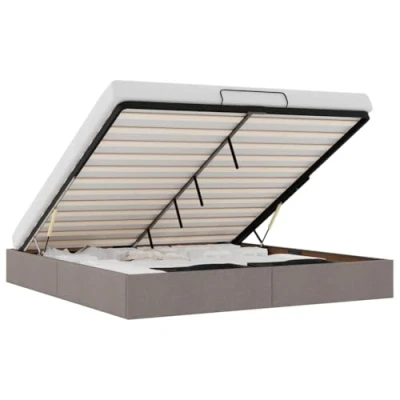 Afbeelding van vidaXL Bedframe zonder matras 160x200 cm stof taupe