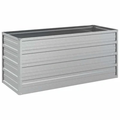 Afbeelding van VidaXL Plantenbak voor de tuin, 100 x 40 45 cm, gegalvaniseerd staal, zilverkleurig