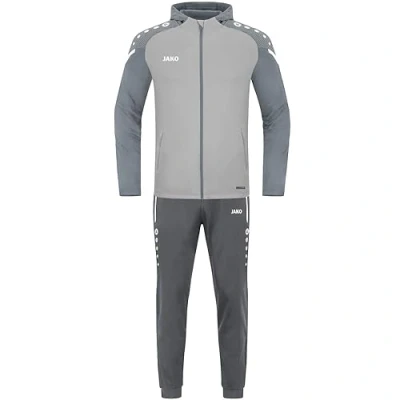 Afbeelding van JAKO Trainingspak van polyester Performance met capuchon, uniseks, kinderen, lichtgrijs/steengrijs, 140, lichtgrijs/steengrijs