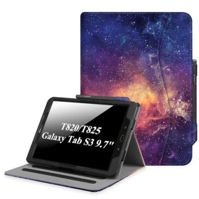 Afbeelding van Fintie PU lederen beschermhoes voor Samsung Galaxy Tab S3 T820 / T825 (9,68 inch) tablet met sleuven documenten en automatische slaap/waakfunctie