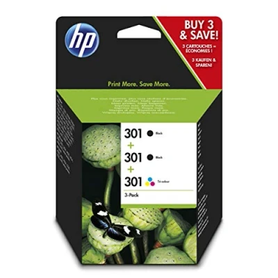 Afbeelding van HP 301 TRI Pack inktcartridge P3 BLK COL