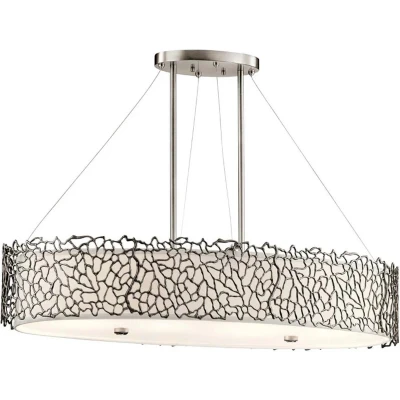 Afbeelding van Kichler LED Pendelarmatuur Silver Coral 4X E27 Max 60W Dimbaar Classic Pewter