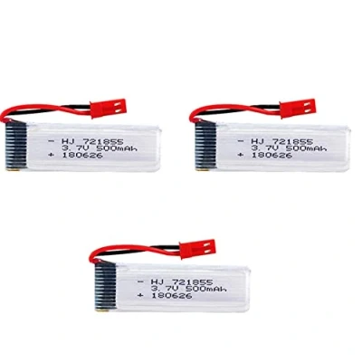 Afbeelding van YUNIQUE GREEN CLEAN POWER Oplaadbare Lipo accu, 3,7 V, 500 mAh, 3 stuks, compatibel met UDI U817, U817C, U817A, U818A, WLtoys V959 en andere, 57 x 17 8 mm, 16 g, zilverkleurig
