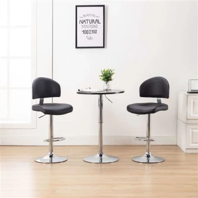 Afbeelding van vidaXL Barstoelen 2 st kunstleer zwart
