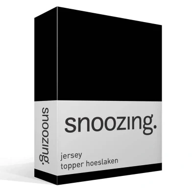 Afbeelding van Snoozing Jersey Topper Hoeslaken 100% gebreide katoen 200x210/220 cm Zwart