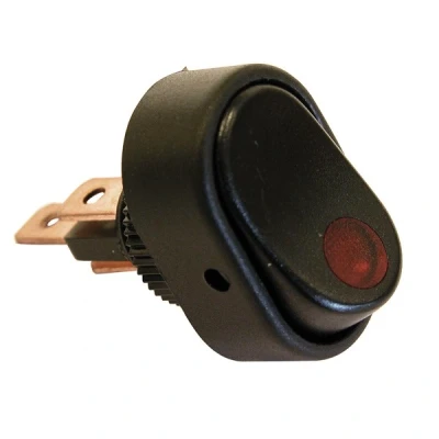 Afbeelding van Carpoint Schakelaar 12V Led Rond Rood Zwart Schakelmateriaal