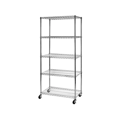 Afbeelding van Seville Classics Opbergplank van verchroomd staal 91 4 B x 45 cm 7 T 182 H 8
