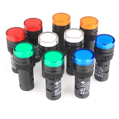 Afbeelding van GUUZI 12 V/24 V 20 mA energiebesparende led indicator montagegat maat 16 mm groen/geel/rood/blauw/wit (10 stuks)
