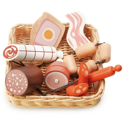 Afbeelding van Tender leaf toys gevlochten mand met charcuterie 7st