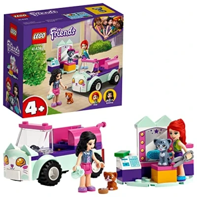 Afbeelding van LEGO 41439 Friends Verzorgingsauto Set met Kittens, Emma en Mia Mini Poppetjes, Speelgoed Auto voor Meisjes Jongens vanaf 4 Jaar