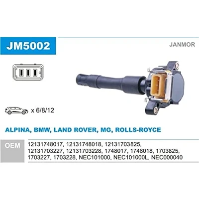 Afbeelding van JANMOR JM5002 Bobine BMW: 3 Saloon, Coupe, Z3 Roadster