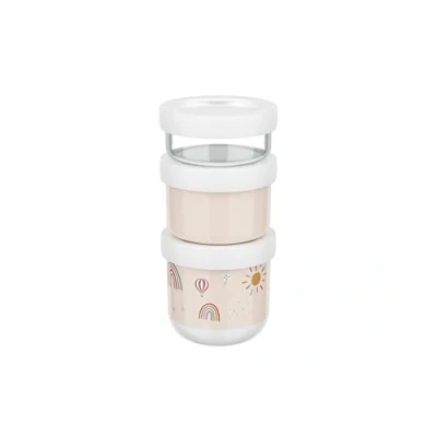Image de Mepal Boîtes à collations empilables 3 pcs Mio Empilez autant que vous voulez Compatible avec le micro ondes et congélateur Étanche 100 + 175 275 ml Sunshine &amp; Rainbow