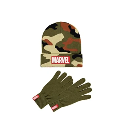 Afbeelding van Marvel Camouflage Muts &amp; Handschoenen Set Groen/Bruin