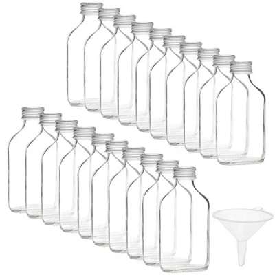 Afbeelding van Belle Vous Mini 100ml Glazen Flask Likeur Flessen met Zilveren Doppen &amp; Trechter (20 Pak) Lege Schroefdop Miniatuur Voor Huwelijk Feesten Alcohol, Schnaps, Whisky, Shots Drankjes
