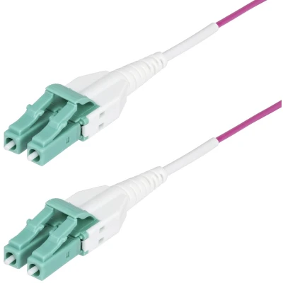 Afbeelding van StarTech.com 15m LC naar (UPC) OM4 Multimode Glasvezel Netwerkkabel, Erika Violet, 50/125µm, 40G/100G, LOMMF/VCSEL, Uniboot Connector Kabel, OFNR Riser Rated