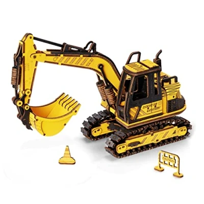 Afbeelding van Robotime Houten Puzzel 3D Graafmachine 21x6,5x12,5cm