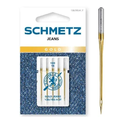 Afbeelding van Schmetz Gold Jeans 5 Naalden 100 16