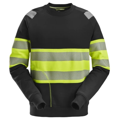 Afbeelding van Snickers 2830 High Vis Klasse 1, Sweatshirt Zwart/High Visibility Geel