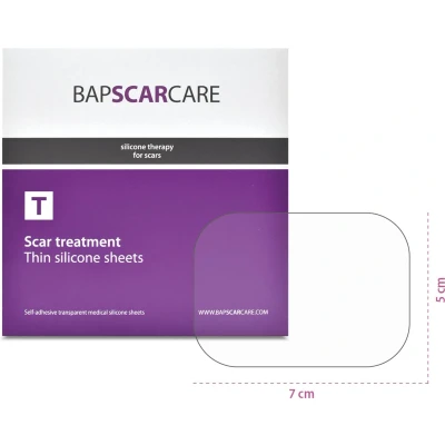 Afbeelding van BAPSCARCARE T zeer dunne siliconen pleister, 5x7 cm Vermindert littekens en littekenklachten Litteken pleister Siliconenpleisters