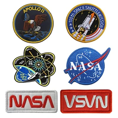 Afbeelding van Zcketo 6 stuks NASA geborduurde patches voor kleding, tassen, rugzakken, uniformen, vesten, militair, tactisch, jersey, jongens en heren