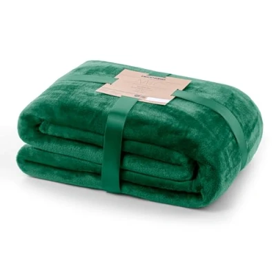 Afbeelding van DecoKing Knuffeldeken, 70 x 150 cm, microvezel, sprei, fleece, zacht, behaaglijk, flessengroen, Mic
