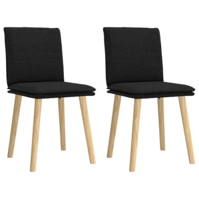 Afbeelding van vidaXL Eetkamerstoelen 2 st stof zwart