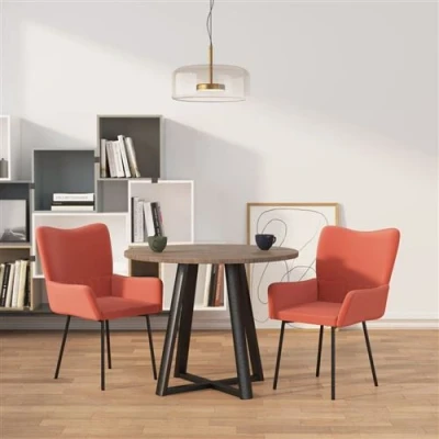 Afbeelding van Eetkamerstoelen 2 st fluweel roze
