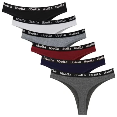 Afbeelding van Libella katoenen dames slipje, multi pack strepen G strings 6, 3207, Veelkleurig 3207UN2, M