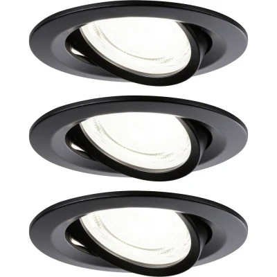 Afbeelding van Paulmann 92457 Nova Coin LED inbouwlamp Set van 3 stuks 2.8 W Zwart (mat)