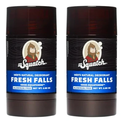 Afbeelding van Dr. Squatch 2 x natuurlijke deodorant voor heren, verse watervallen, zonder aluminium, 78,4 ml