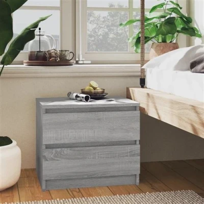 Afbeelding van vidaXL Nachtkastjes 2 st 50x39x43,5 cm bewerkt hout grijs sonoma eiken