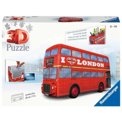Afbeelding van Ravensburger 3D Puzzle London Bus 12534 216 stukjes Het populaire voertuig Londen als puzzel voor volwassenen en kinderen vanaf 8 jaar: beleef jezelf puzzels in de 3e