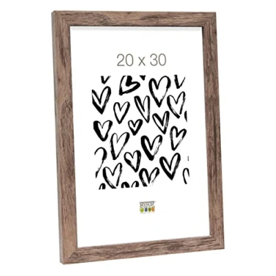 Afbeelding van Deknudt Frames fotolijst S45RH3 bruin hout 20x30 cm