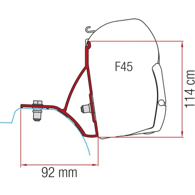 Afbeelding van Fiamma Kit F45 Trafic Vivaro Primastar Adapter Kleurloos Luifels Accessoires
