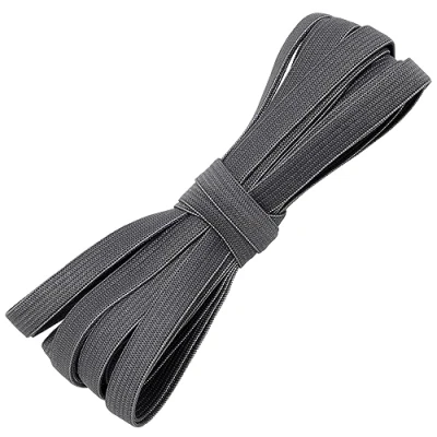 Afbeelding van AERZETIX C67527 elastische band plat gevlochten 5 meter breedte 10 mm polyester + latex kleur grijs