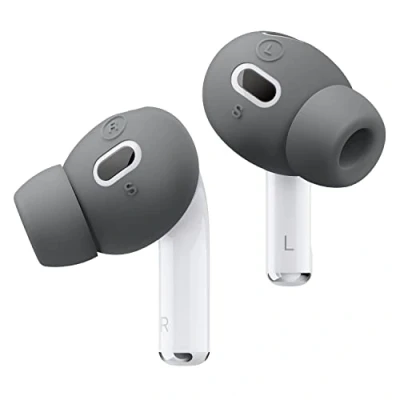 Afbeelding van elago [6 paar] Oordopjes met oorschelp compatibel AirPods Pro 2 [3 maten: groot + medium klein], Apple 2e generatie (donkergrijs)