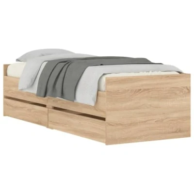 Afbeelding van vidaXL Bedframe met lades sonoma eikenkleurig 90x200 cm
