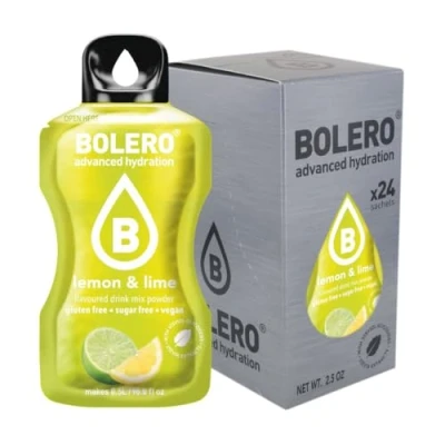 Image de Bolero boisson 24 sachets, portions de 3 g, préparation en poudre soluble pour fraîche fruitée, à diluer dans l’eau, 72 grammes, édulcoré la stévia (citronnade)