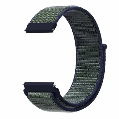 Afbeelding van Garmin Vivoactive 5 / 3 Sport Loop nylon bandje Blauw met groene band